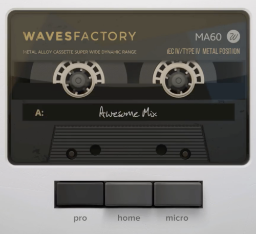 トラック名がカセットに記入されるのも可愛い WavesfactoryのCassetteプラグイン